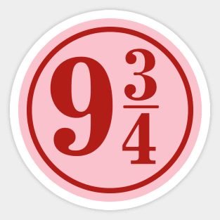 9 3/4 - A number and a fraction Sticker